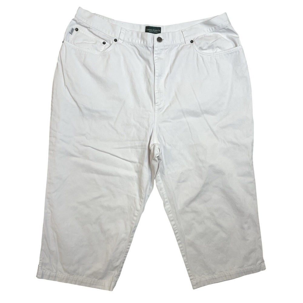 Lauren Jeans Co Ralph Lauren Womens‎ White Capri Pants Plus Size 22W